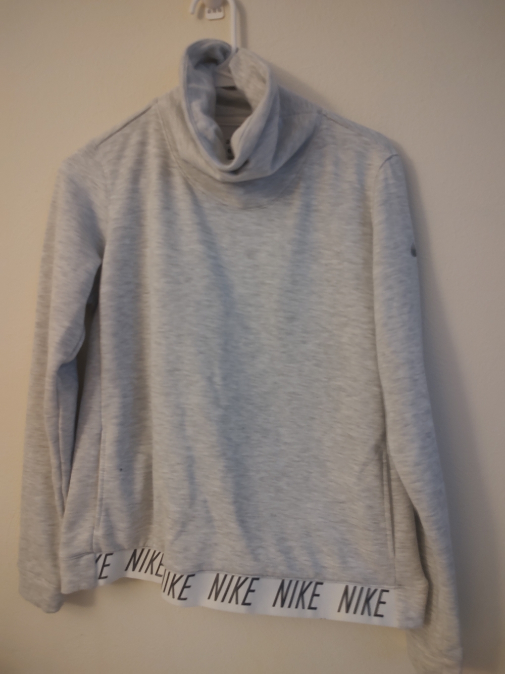 Nike Heather Light Gray Cowl Neck Sweatshirt for Women
